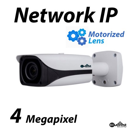 4 Megapixel Bullet IR IP Camera Motorized 2.8-12mm