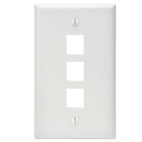 Wall Plate, 3-Port, WHITE