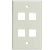 Wall Plate, 4-Port, WHITE