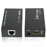 HDMI Extender via pair of CAT6 (180ft), With IR