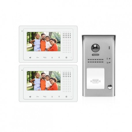Intercom System For Home  2 Wire 2 Monitors 4.3"  1 Apartment Video Door Bell Door Release